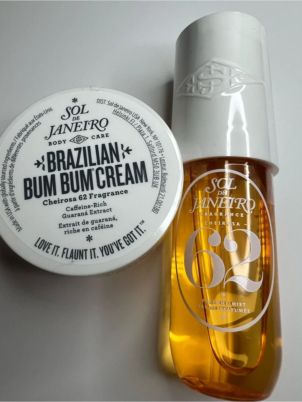 ( Sold )New Sol de Janeiro Body Care Set in White and Amber